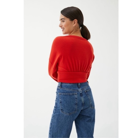 Urban Outfitters Red Farley Button Up Top Cropped Cardigan Sz S - Picture 5 of 11